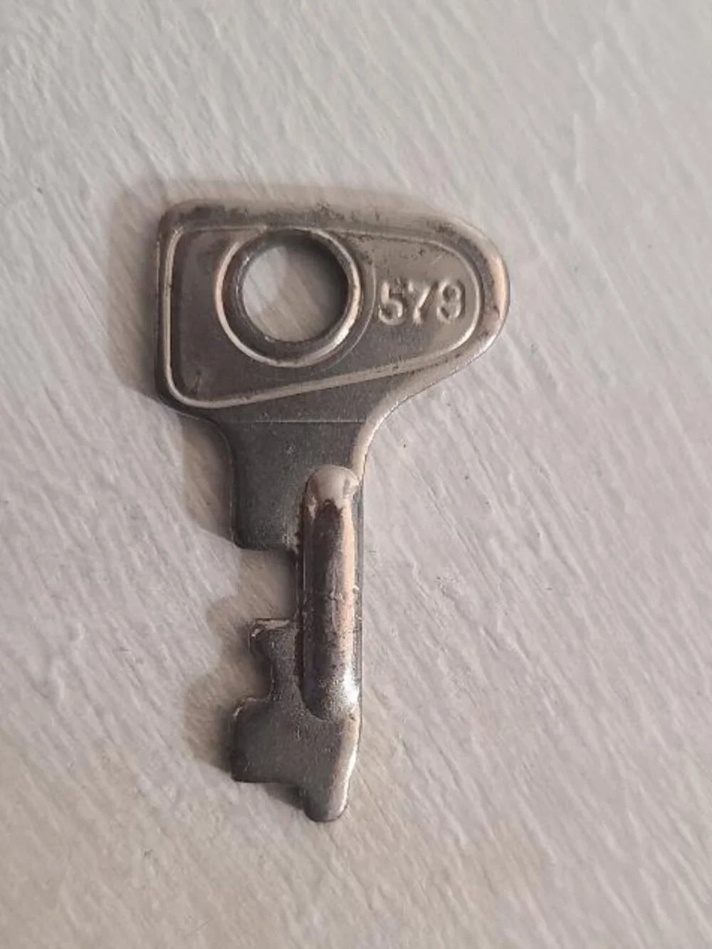 Sudhaus #579 German Luggage Vintage Lock Key - Old Small Silver Steel Germany